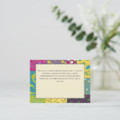 Boho Maximalist Patchwork Quilt Bruiloft Informatiekaartje (Staand voorkant)