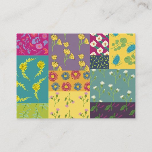 Boho Maximalist Patchwork Quilt Bruiloft Informatiekaartje (Achterkant)