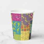 Boho Maximalist Patchwork Quilt Bruiloft Papieren Bekers (Achterkant)