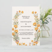 Boho Meadow Wildflower Eucalyptus Groen Bruiloft Kaart (Staand voorkant)