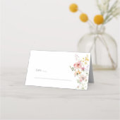 Boho Meadow Wildflower Wedding Place Card (Voorkant)