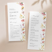Boho Meadow Wildflower Wedding Program Programma