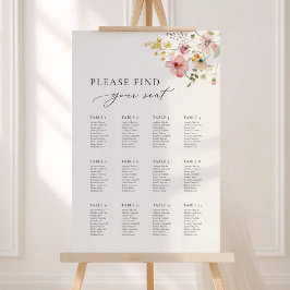 Boho Meadow Wildflower Wedding Seating Chart