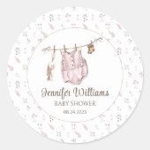 Boho meisje doucht stickers rond (Voorkant)