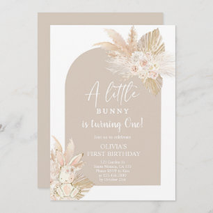 Boho Meisje Konijn Verjaardag Uitnodiging