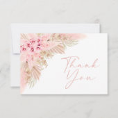 Boho meisje pampas orchidee dank u Baby shower Bedankkaart (Voorkant)