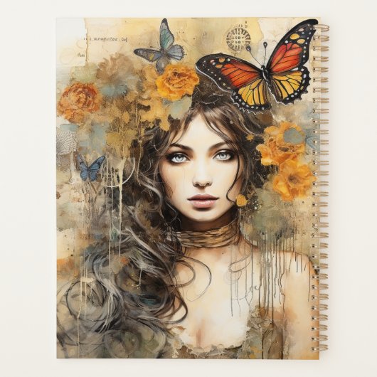 Boho meisje planner, Boho vlinder Planner (Achterkant)