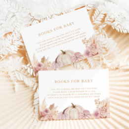 Boho Meisjes Pampas Grass Pumpkin Baby shower Informatiekaartje