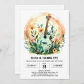 Boho melodie gitaar verjaardag kaart (Voorkant / Achterkant)