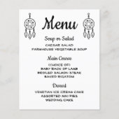 Boho Menu Dreamcatcher Black White Mariage Tribal (Devant)