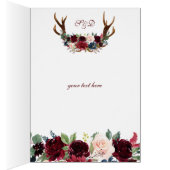 Boho Merlot Marine Blue Floral Antlers Merci (Intérieur (Droit))