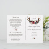 Boho Merlot Marine Floral Antlers Programme de mar (Debout devant)
