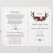 Boho Merlot Marine Floral Antlers Programme de mar (Devant / Derrière)