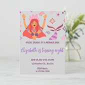 Boho Mermaid Birthday Invitation (Debout devant)
