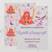 Boho Mermaid Birthday Invitation (Devant / Derrière)