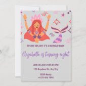 Boho Mermaid Birthday Invitation Kaart (Voorkant)