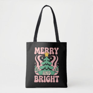 Boho Merry and Bright Persoonlijke Bloem Kerstmis Draagtas