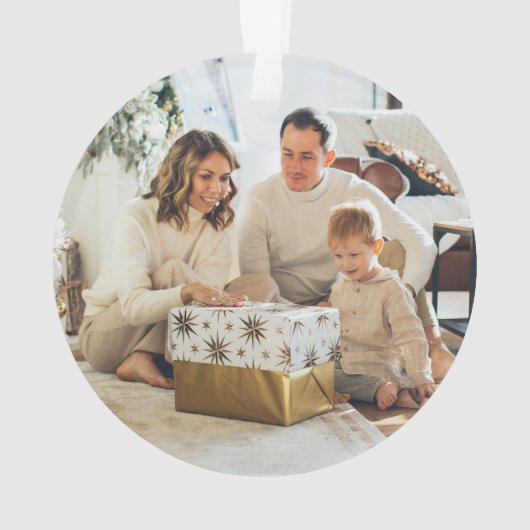 Boho Merry & Bright Foto Kerst Ornament Retro (achterkant)