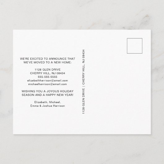 Boho Merry Christmas New Home Vakantie Verhuizen Aankondigingskaart (Achterkant)