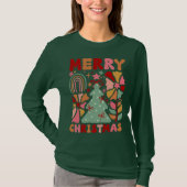 Boho Merry Christmas Retro Vrouw T-shirt (Voorkant)