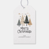 Boho Merry Kerstmis Cadeaulabel (Achterkant)