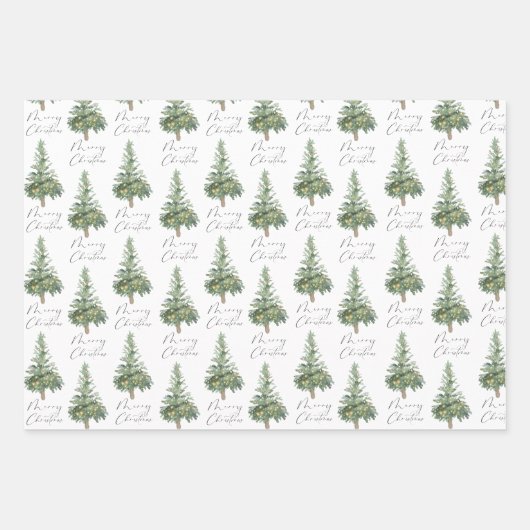 Boho Merry Waterverf Tree Inpakpapier Vel (Voorkant 2)