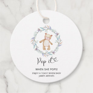 Boho met beer Pop het als ze baby shower pop Bedankjes Labels