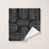 Boho Mid Century Chic Arc-en-Ciel Monogramme (Gant de toilette)