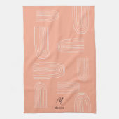 Boho Mid Century Chic Rainbow Monogram Theedoek (Verticaal)