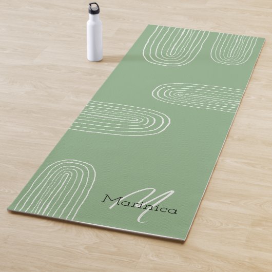 Boho Mid Century Chic Rainbow Monogrammed Yogamat (In situ)