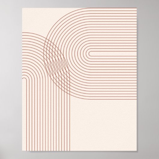 Boho Mid Century Modern  Line Rainbow 4 Poster (Voorkant)