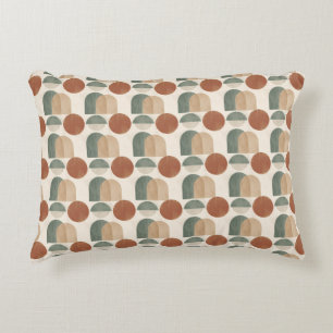 Boho Mid-Century Modern Terracotta & Salie Groen Accent Kussen