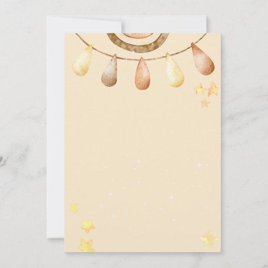 Boho mignon Ours et Giraffe Invitation Anniversair (Dos)