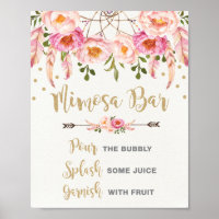 Boho Mimosa Bar Roze Gouden Bruidsdouche