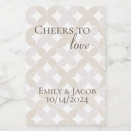 Boho Mini Wijnflessen Proost op LIEFDE  Wijn Etiket (Enkel label)