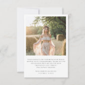 Boho Minimaal Liefde & Dank Bruidsfeest Foto Bedankkaart (Achterkant)