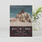 Boho Minimaal Rustieke Roos Herfst Bruiloft Save The Date (Staand voorkant)