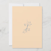 Boho Minimal Dusty Blue Leaf Monogram Weddenschap Kaart (Achterkant)