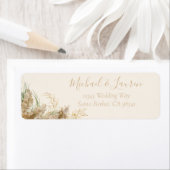 Boho Minimal Herbe de Pampas Crème Étiquette (En situation)
