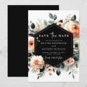 Boho Minimal Peach Wedding Save The Date (Voorkant / Achterkant)