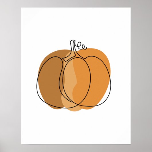 Boho Minimal Pumpkin Herfst Poster (Voorkant)