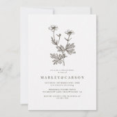 Boho Minimal Wildflower Wedding Rehearsal Dinner Kaart (Voorkant)