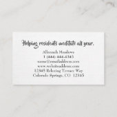 Boho minimal Yoga & Wellness Enseignant Carte de v (Dos)