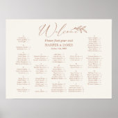Boho minimale bruiloft alfabetische zitgrafiek poster (Voorkant)