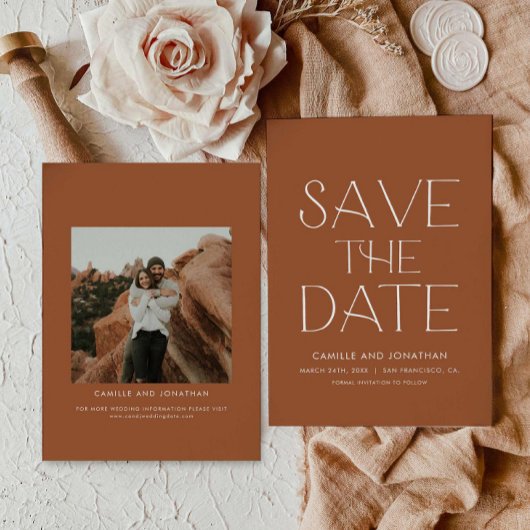 Boho minimale foto Bewaar de datum Save The Date