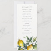 Boho minimale gele citroen tuin bruiloft programma (Achterkant)