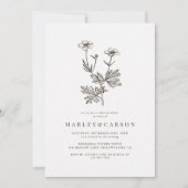 Boho Minimale Wildflower Trouw Rehearsal Dinner Kaart (Voorkant)