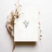 Boho Minimalist Black White Wedding Invitation Kaart