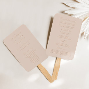 Boho minimalist Blush Pink Wedding Programme Handwaaier