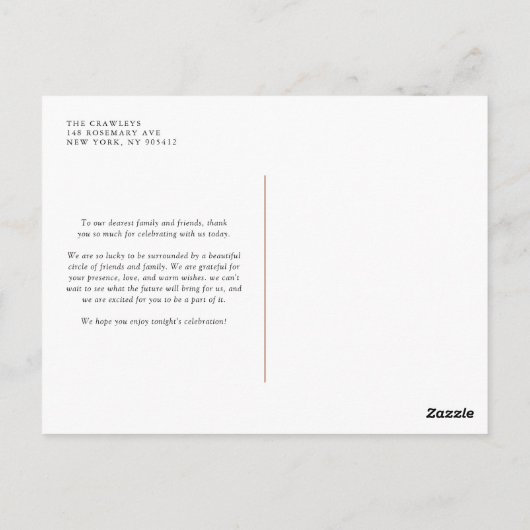 Boho Minimalist Botanicals Terracotta Hartelijk da Briefkaart (Achterkant)